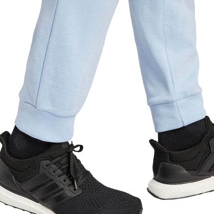 adidas Men's Essentials FeelCozy Fleece Pants, Glow Blue/Black, Large