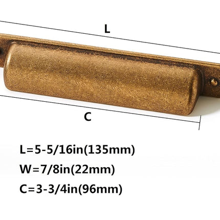 khtumeware 20 Pack 3-3/4"(96mm) Vintage Drawer Pulls Antique Brass Cabinet Bin Cup Pulls Kitchen Hardware Aged Gold Bronze Cabinet Handles Drawer Handles Knobs.