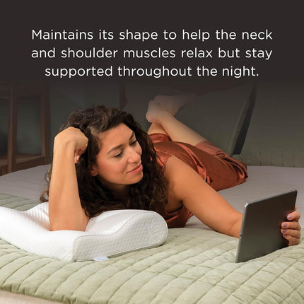 TEMPUR-Pedic, Standard TEMPUR-Neck Pillow, High Profile-2-Pack, White 2 Count