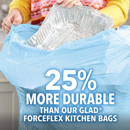 Glad ForceFlex Plus Drawstring 13 Gallon 90ct Beachside Breeze Odor Shield Tall Kitchen Garbage Bags