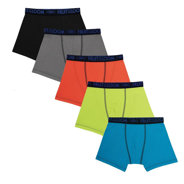 Fruit of The Loom Big Boys Breathable Boxer Brief Underwear Multipack, Micro/Mesh Assorted, X-Large