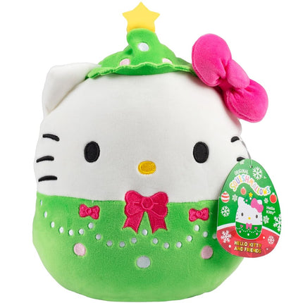 Squishmallows Original 8-Inch Hello Kitty Christmas Tree - Official Jazwares Christmas Plush - Collectible Soft & Squishy Sanrio Stuffed Animal Toy - Add to Your Squad - Gift for Kids, Girls & Boys