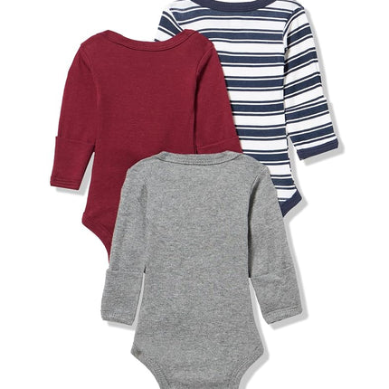 Hudson Baby Unisex Baby Cotton Long-Sleeve Bodysuits, Boy Daddy 3-Pack, Preemie, Boy Daddy 3-pack, Preemie