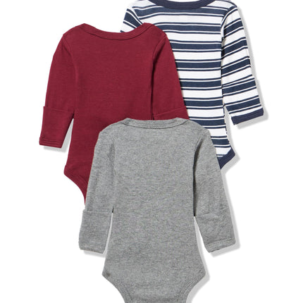 Hudson Baby Unisex Baby Cotton Long-Sleeve Bodysuits, Boy Daddy 3-Pack, Preemie, Boy Daddy 3-pack, Preemie