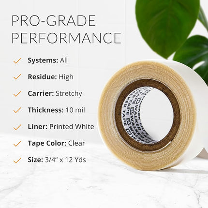 No Shine Bonding Double Sided Tape 3/4" x 12 Yard Hair System Roll by Walker Tape (WKR-NS-M2)
