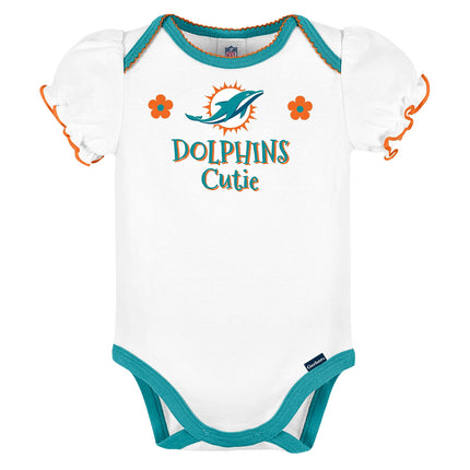 Lot de 3 grenouillères à manches courtes NFL Standard pour bébé fille Gerber, couleur de l'équipe, 18 mois