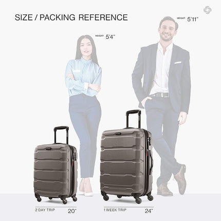 Samsonite Omni PC Hardside Expandable Luggage with Spinner Wheels, Silver, 2-Piece Set (20/24), Omni Pc Hardside Expandable Luggage with Spinner Wheels