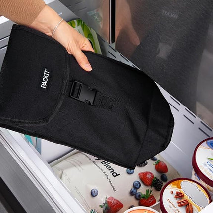 PackIt Freezable Wine, Black Bag, Large