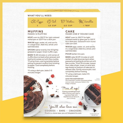 Simple Mills Gluten Free Chocolate Muffin and Cake Mix, 10.40 Ounce