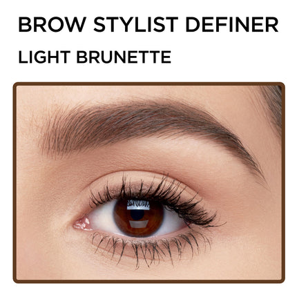 L'Oréal Paris Makeup Brow Stylist Definer Waterproof Eyebrow Pencil, Ultra-Fine Mechanical Pencil, Draws Tiny Brow Hairs & Fills in Sparse Areas & Gaps, Light Brunette, 2 Count