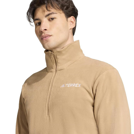 adidas Men's Terrex Multi Essentials Half Zip Fleece Jacket, cardboard, S