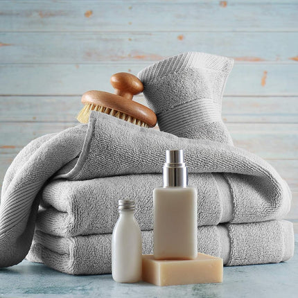 Hearth & Harbor 100% Ring Spun Cotton Bath Mat Towels - Luxury Towels - Ultra Soft & Highly Absorbent, Bathroom Towels, Floor Mat - Gray