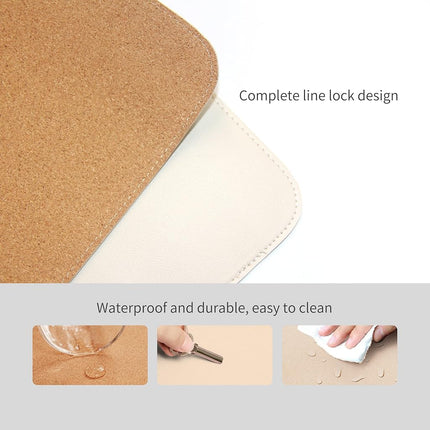RENMTURE Dual-Sided Desk Pad, Natural Cork & PU Leather Large Mouse mats for Office and Home Work, Desk Protector Non-Slip, Waterproof, Easy Clean (Dark Coffee, 36"x17")