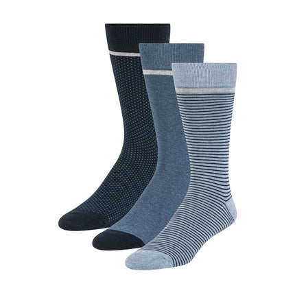 Ted Baker Men's 3 Pack Pattern Crew Dress Socks, D