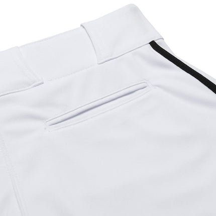 Pantalon de baseball Champro Sports Youth Triple Crown Open Bottom avec liseré pour garçon, blanc, liseré noir, moyen