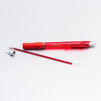Bolígrafo Pentel RSVP Super RT, (1,0 mm) trazo medio, tinta roja, caja de 12 unidades, (BX480-B)