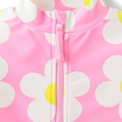 Traje de baño de una pieza con protección solar de manga larga para niñas y bebés Gymboree, Scooter Rosa Neón, 12