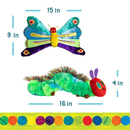 World of Eric Carle, The Very Hungry Caterpillar Reversible Caterpillar/Butterfly Plush by Kids Preferred