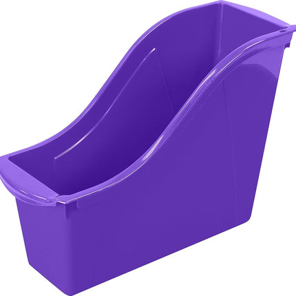 Storex Small Book Bin – Interlocking Plastic Organizer for Home, Office and Classroom, Assorted STEM, 6-Pack (70113A06C)