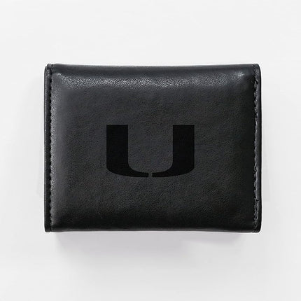 Rico Industries Laser Engraved Trifold Wallet, Miami Hurricanes Team Color, 3.25 x 4-inches,Black