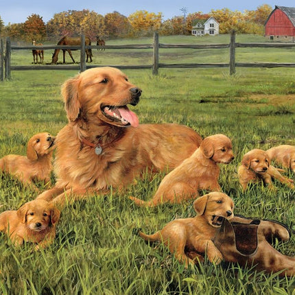 Buffalo Games - Hautman Brothers - Glorious Goldens - 750 Piece Jigsaw Puzzle for Adults Challenging Puzzle Perfect for Game Nights - Finished Puzzle Size is 24.00 x 18.00
