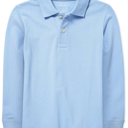 The Children's Place Big Boys' Long Sleeve Uniform Polo, Brook, Large/10/12