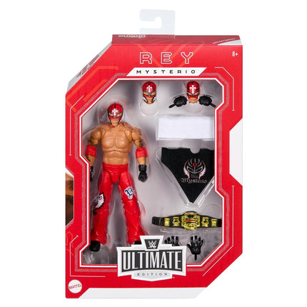 WWE Ultimate Edition Action Figure Rey Mysterio Fan TakeOver Collectible with Interchangeable Accessories, Extra Heads & Swappable Hands, HVV70