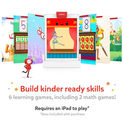 Osmo - Little Genius Starter Kit for iPad + Early Math Adventure - 6 Educational Learning Games - Ages 3-5 - Counting, Shapes, Phonics & Creativity (Osmo iPad Base Included) (Amazon Exclusive)