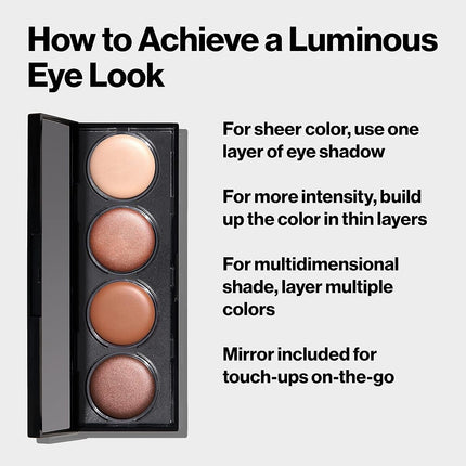 Revlon Crème Eyeshadow Palette, Illuminance Eye Makeup with Crease- Resistant Ingredients, Creamy Pigmented in Blendable Matte & Shimmer Finishes, 715 Precious Metals, 0.12 Oz