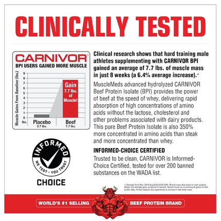 MuscleMeds Carnivor Beef Protein Isolate Powder, Fruit Punch, 56 Servings