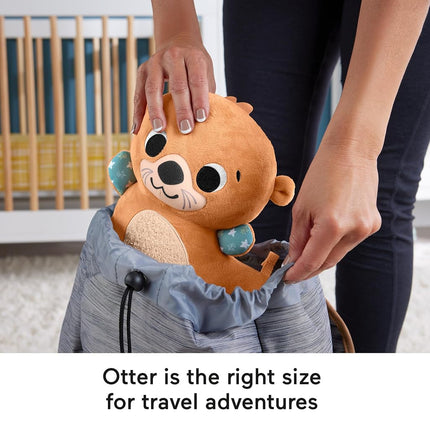 Fisher-Price Baby Toy 2-in-1 Rockin’ Tummy Time Otter Plush Sensory Activity with Soft Book for Newborn Play Ages 0+ Months, HXG96