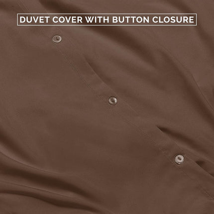 Elegant Comfort Luxury 3-Piece Duvet Cover Set - 1500 Premium Hotel Quality Microfiber Hotel Collection - Comforter Cover with Button Closure and Shams, King/California King, Taupe