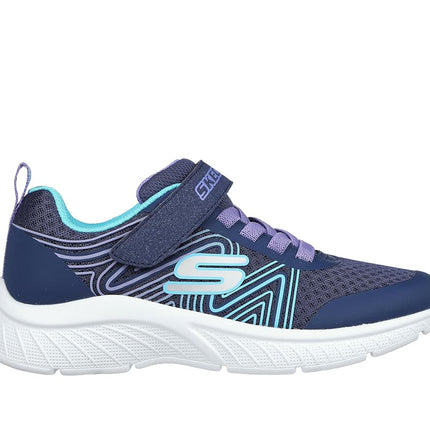 Skechers Unisexe Enfant Microspec Plus - Swirl Sweet Baskets, Marine/Multi, 13 Enfant
