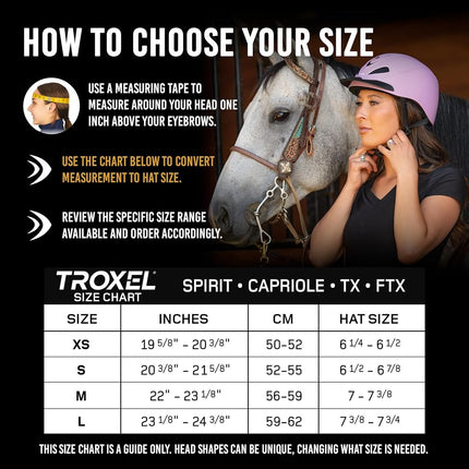 Troxel Spirit Full Coverage Horse Riding Helmet, Low-Profile Adjustable Design, Safety Horseback Riding Gear, Medium (7 - 7-3/8), Sky Dreamscape