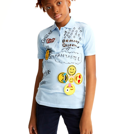 Polo French Toast de manga corta de piqué elástico para niñas - Paquete de 2, azul claro, 6-6X