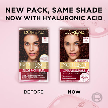 L'Oréal Paris Excellence Créme Permanent Hair Color, 4RM Dark Mahogany Red