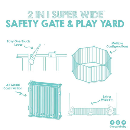 Regalo 192-Inch Super Wide Adjustable Baby Gate and Play Yard, 4-in-1, Bonus Kit, 4 Count (Pack of 1