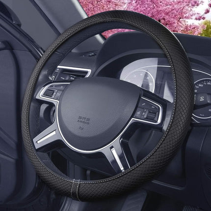 FH Group FH2020WHITE Cubierta Flexible para Volante de Piel Sintética y Silicona con Material Doble Antideslizante de Protección Definitiva, Ajuste Universal para la Mayoría de Coches, Camionetas, SUVs y Furgonetas, Blanco