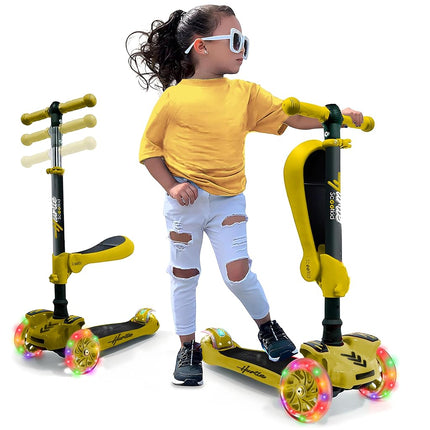 Hurtle 3 Wheeled Scooter for Kids - 2-in-1 Sit/Sta
