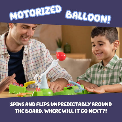 Bluey Moose Keepy Uppy Game Help, Bingo, and Chilli Keep the Motorized Balloon in the Air With the Character Paddles For 2-3 players Ages