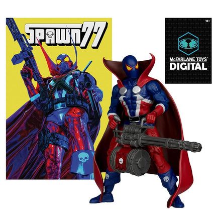 McFarlane Spawn 77 7in Action Figure with Comic Toys Digital Collectible [Red Platinum Edition]