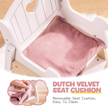 ROBUD Wooden Doll High Chair - Doll Furniture for 18~20 Inch Dolls - Pink