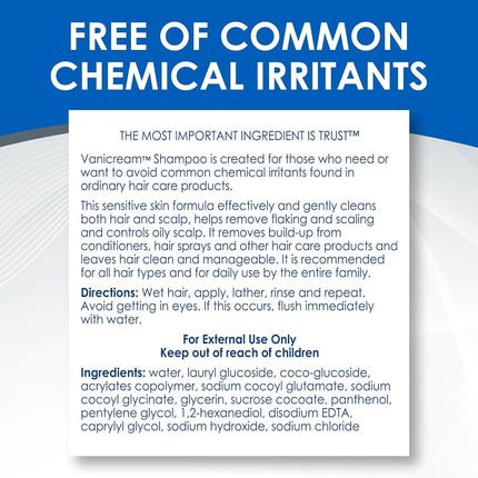 Free & Clear Hair Shampoo | Fragrance, Gluten and Sulfate Free | For Sensitive Skin | 12 Ounce