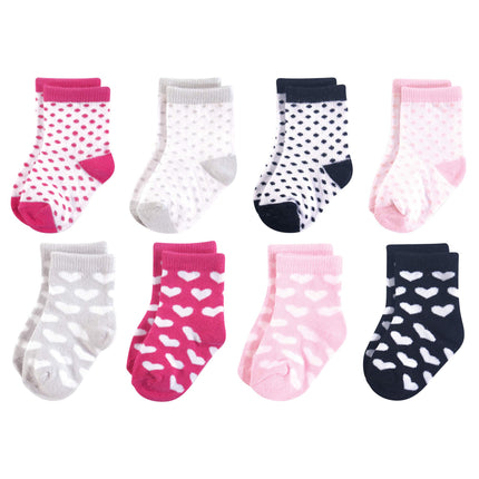 Luvable Friends Unisex Baby Socks Set, Hearts Blac