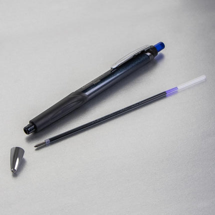 Pentel Glidewrite Signature Ballpoint Pen, (1.0mm) Medium, Black Barrel, Blue Ink, Pack of 3 (BX930ABP3C)