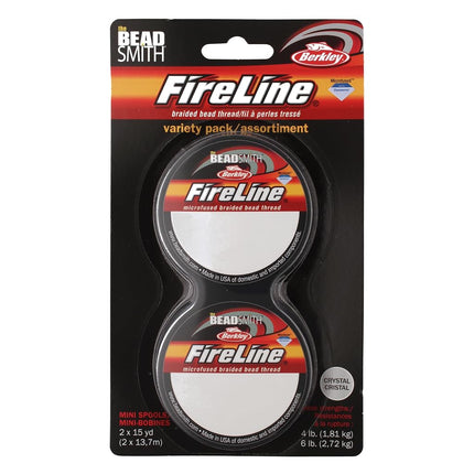The Beadsmith Fireline by Berkley – Micro-Fused Braided Thread – 2-Pack, Crystal Color, 4lb. and 6lb. Test, 15 Yard Spools – Super Strong Stringing Material for Jewelry Making and Bead Weaving…