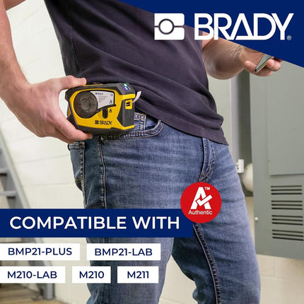 Brady M21-187-C-342 7' Length, 0.335" Width, B-342 Permasleeve Heat-Shrink Polyolefin, Black On White Color PermaSleeve Markers for BMP 21 Mobile Printer and IDPAL
