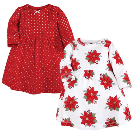 Hudson Baby Baby Girls' Cotton Dresses, Poinsettia Dot, 0-3 Months
