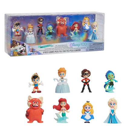 Disney100 Ans de transformations épiques, Ensemble de 8 figurines en édition limitée, Jouets pour enfants de 3 ans et plus par Just Play