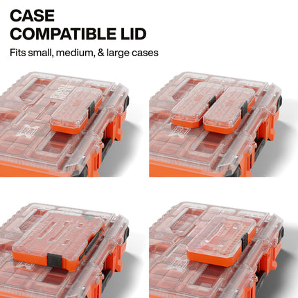Klein Tools 54400MBX MODbox Tall Compartment Box, Full-Width Tool Organizer, Small Parts Tool Box with 20 Compartments, 9 Removable Bins for Fasteners, Stackable Module